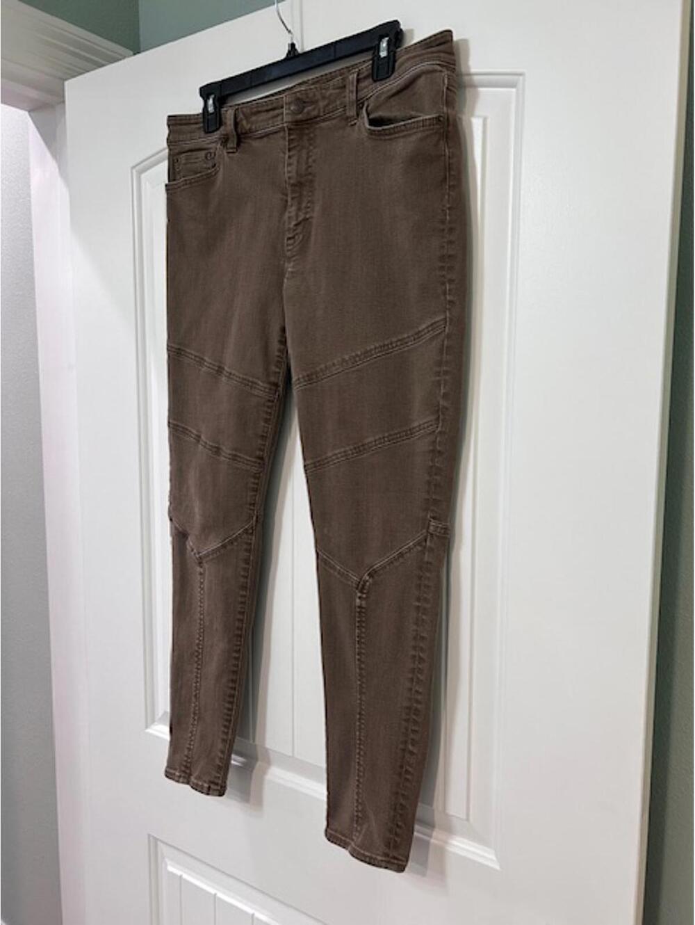✨ Lauren Ralph Lauren Mocha Brown Moto‑Style Skinny Jeans (Size 12)